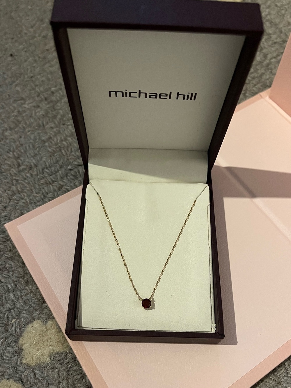 Michael Hill 10k Gold Garnet Stone Necklace